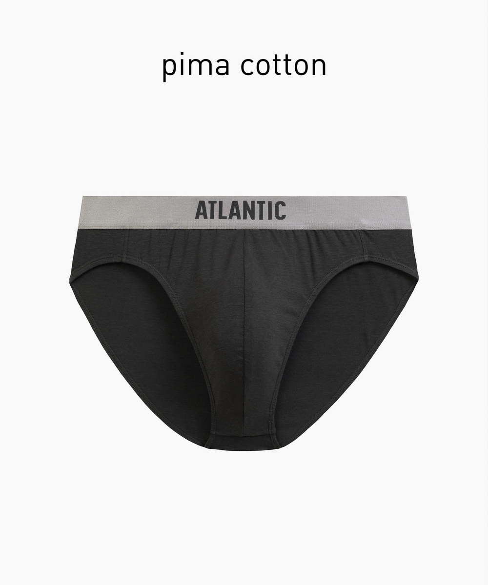 Мужские трусы слипы спорт Atlantic, 1 шт. в уп., пима хлопок, темный-хаки, MP-1589