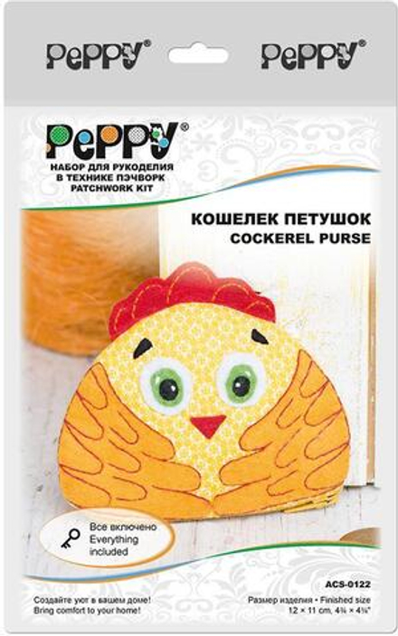 Наборы - лоскутное шитье "PEPPY"   ACS-0122   набор Кошелек "Петушок"