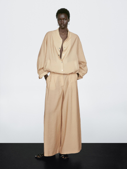 Massimo Dutti Легкая куртка-бомбер, бежевый