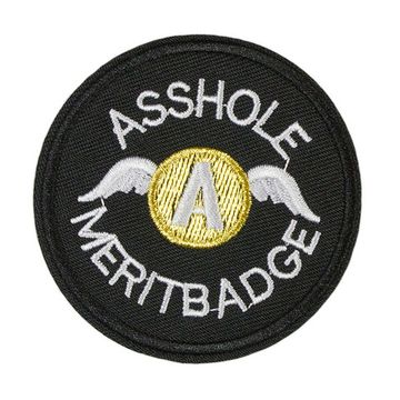 Нашивка термоаппликация на одежду и на рюкзак.  A**hole Meritbadge