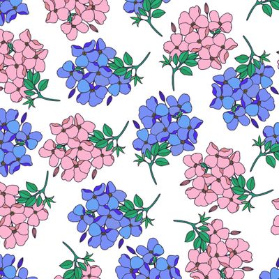 Flowering branches seamless pattern.