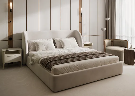 Тумба прикроватная Type 1 полка 1 ящик ширина 50 см (молочный)