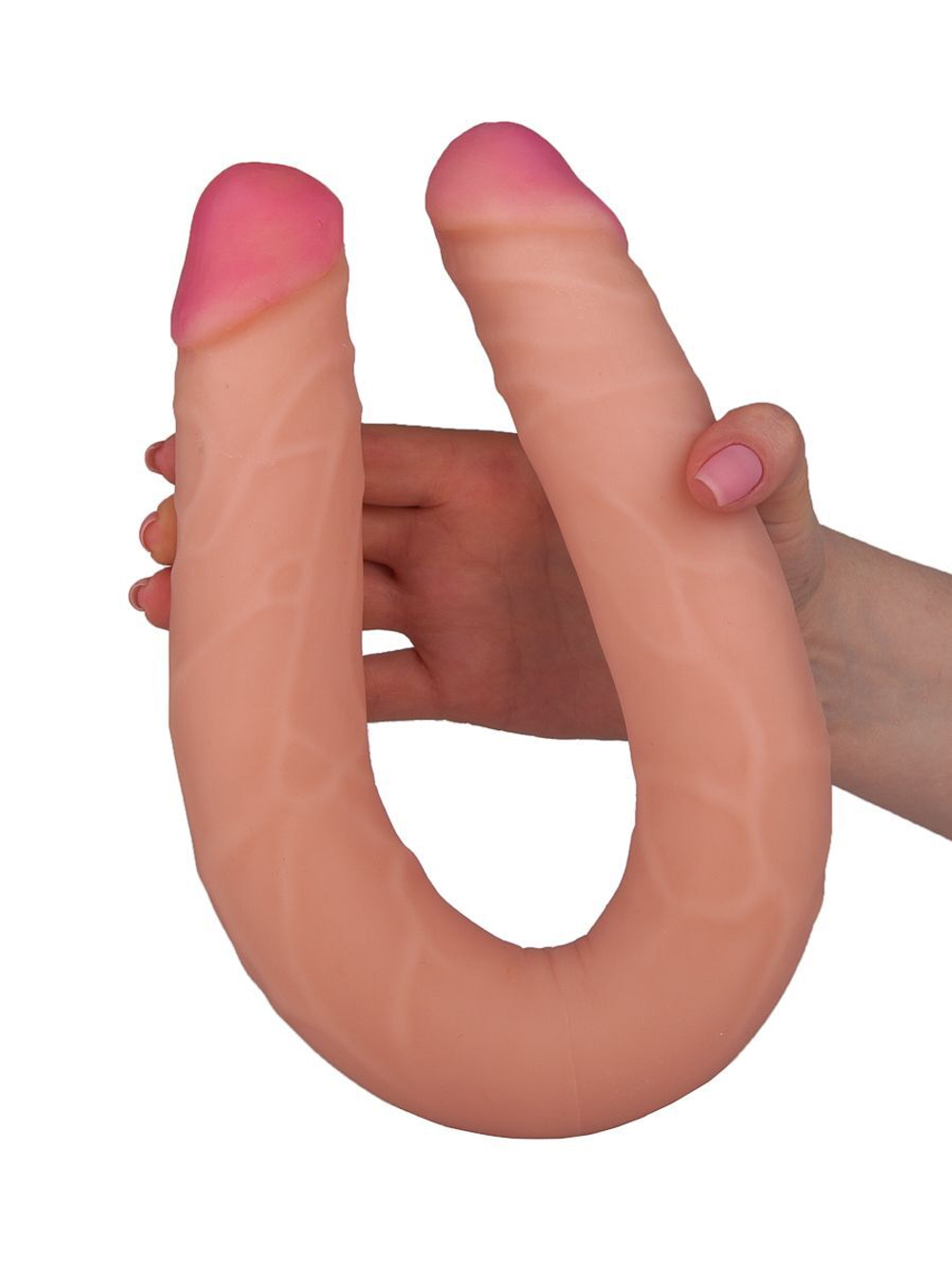 Двусторонний фаллоимитатор FLEX&FIX - 46 см. (Цвет: телесный)