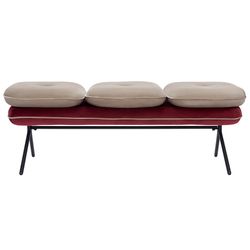 Банкетка Pea, велюр, бежевая/бордовая