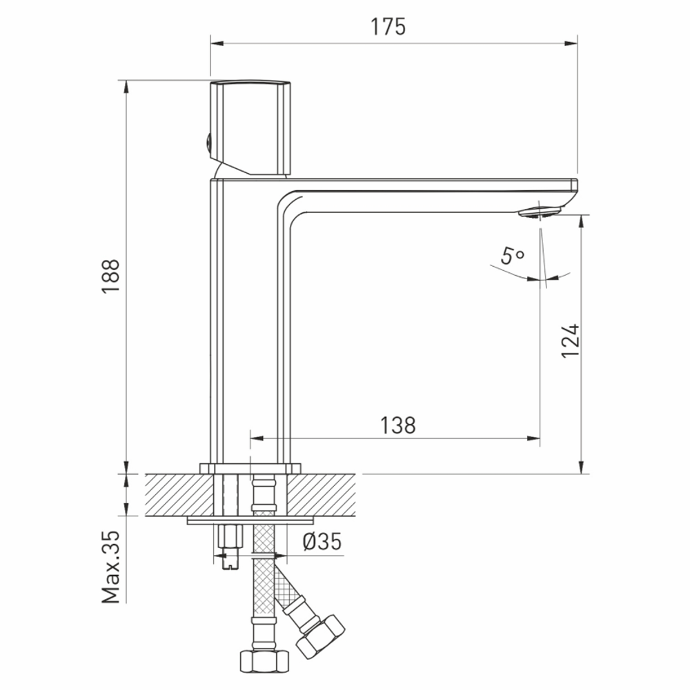 Смеситель для умывальника 26k MIXLINE ML27-04 "Primo"