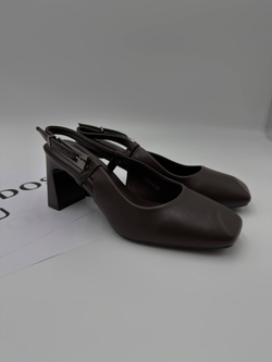 Туфли женские экокожа арт. 331-4 цвет "коричнево-бордовый"