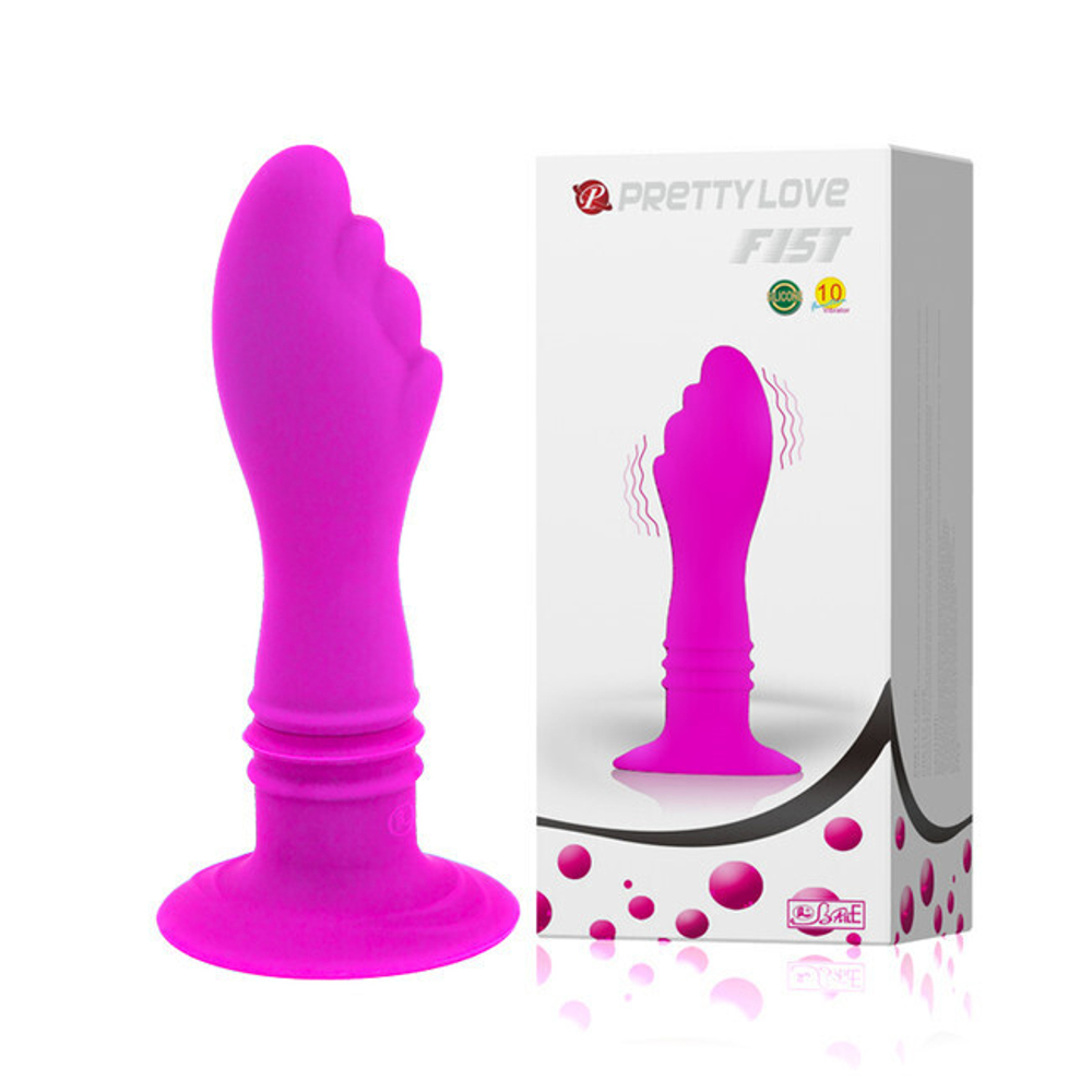 Анальный вибро-стимулятор на присоске Pretty Love Twist (10 режимов) (Цвет: фуксия)