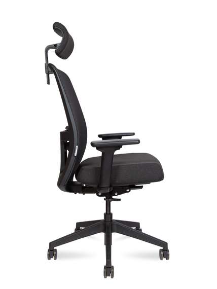 Кресло офисное Норден / Алтай / Altai  / черный пластик / черная сетка / черная ткань