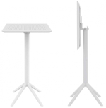 Стол пластиковый барный складной Siesta Contract Sky Folding Bar Table 60, белый