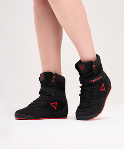 УЦЕНКА Обувь для бокса высокая INSANE ORO, черный/красный