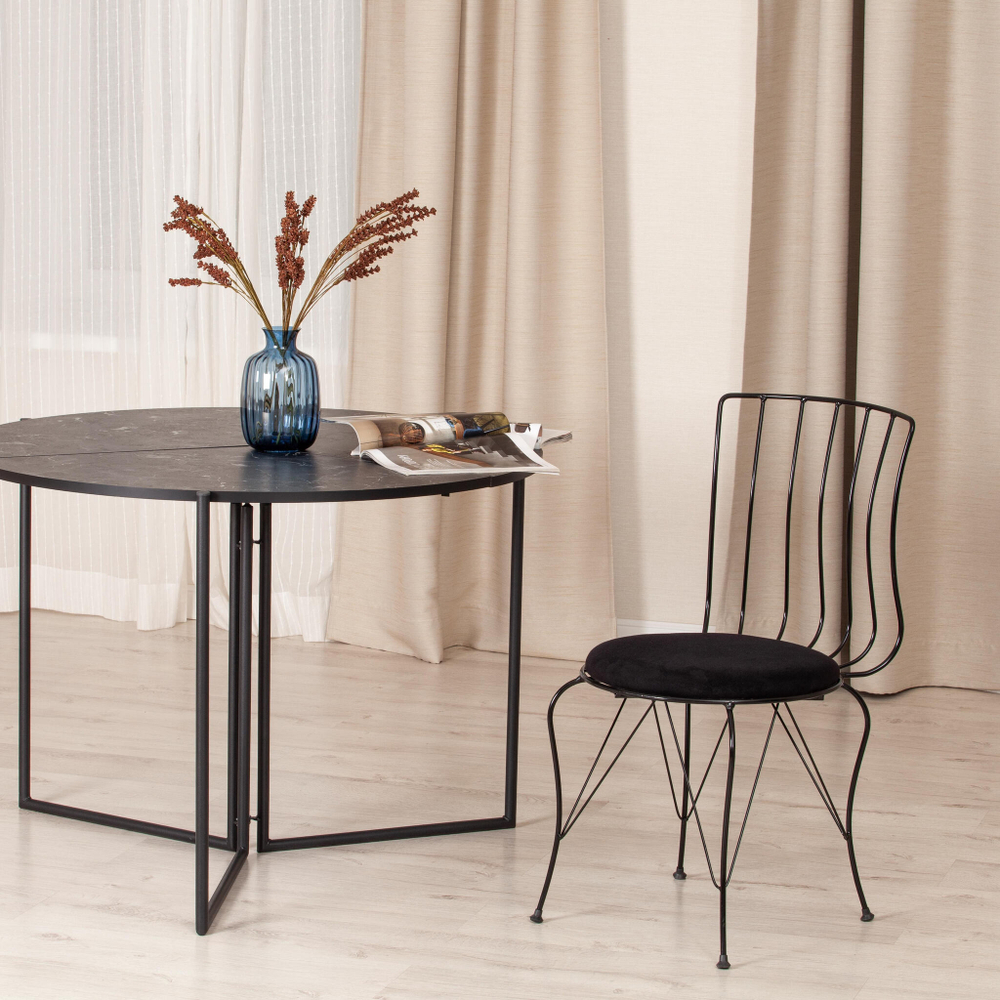 Стул LALITA (mod. 172) металл/ткань,  44 х 51.5 х 85 см, Black (черный)