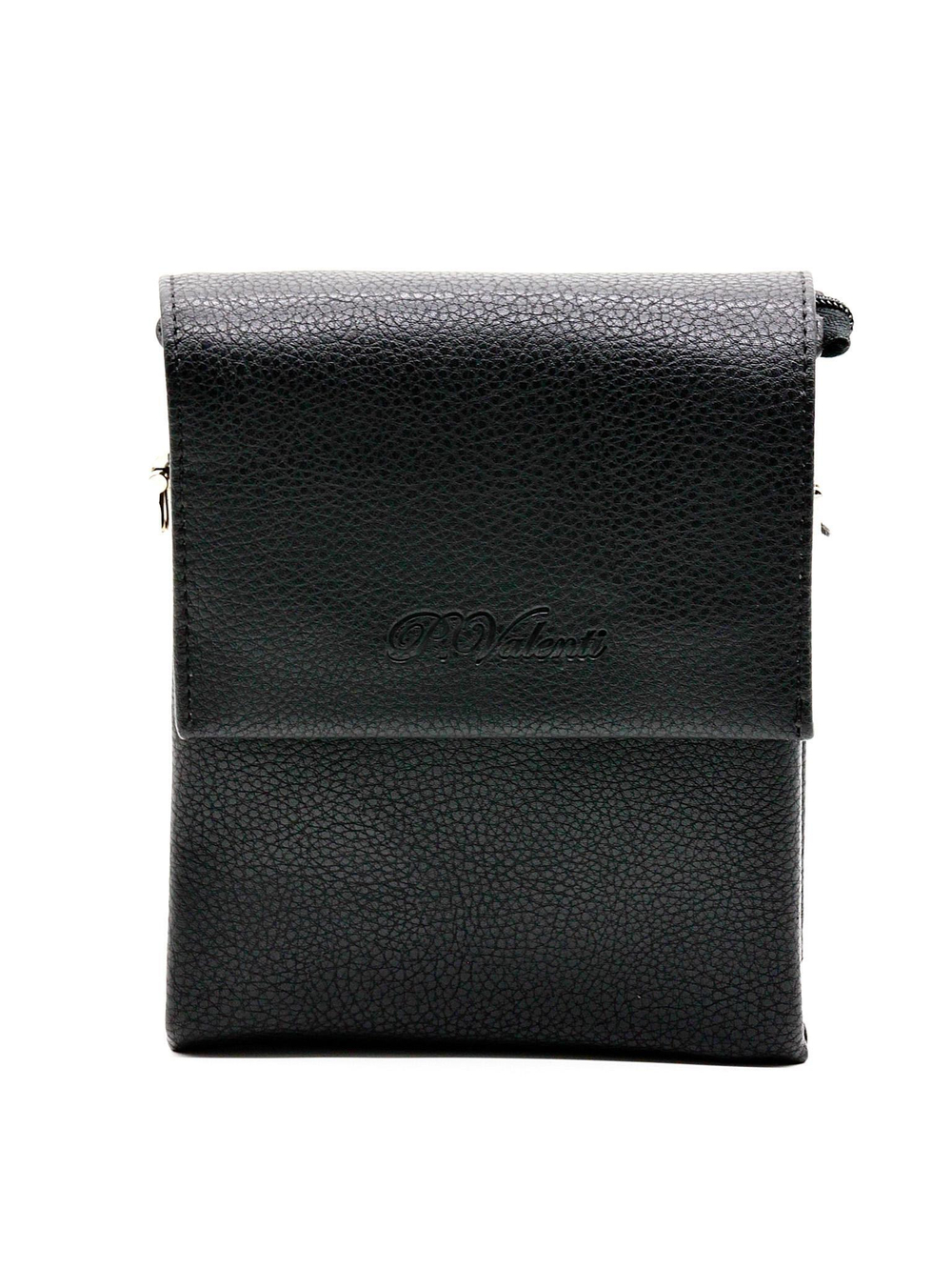 Фото мужская небольшая наплечная чёрная сумка-планшет из искусственной кожи Paulo Valenti TK-X21