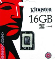 Карта памяти Kingston MicroSD (Class 10) 16gb + адаптер