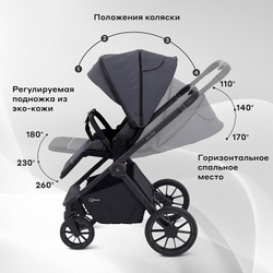 Детская коляска Rant Falcon Neo 3 в 1 с автокреслом Evomax Grey Graphite