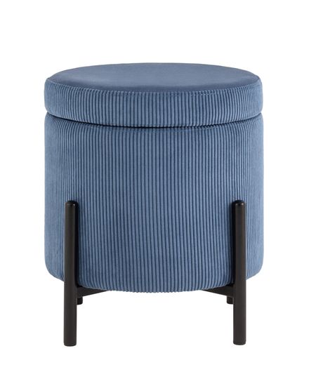 Пуф Дали с ящиком велюр бледно-синий