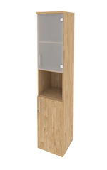 Шкаф-пенал с 2 комплектами дверей, стеклом и нишей Onix