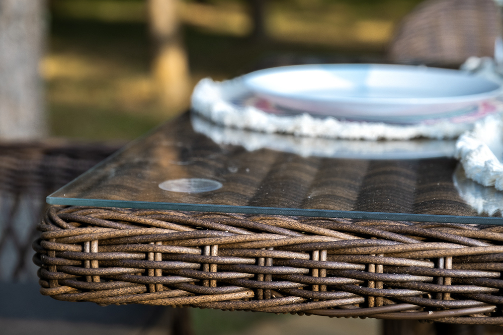 "Сицилия" обеденная группа плетеная, цвет коричневый