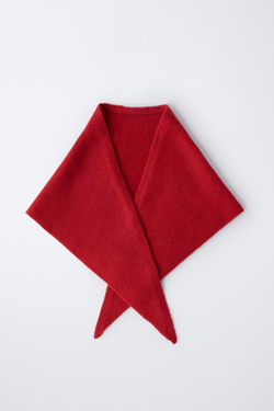 ZARA ТРЕУГОЛЬНАЯ БАНДАНА ИЗ ТОНКОГО ТРИКОТАЖА, КРАСНЫЙ