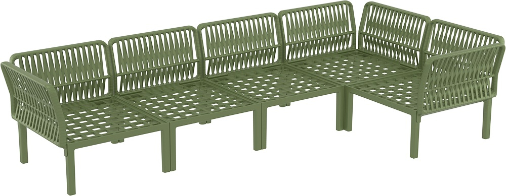 Модуль пластиковый для дивана Siesta Contract Portofino Lounge, оливковый