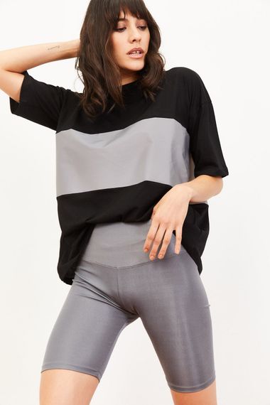 Qadın üçün boz disko şort 10061015