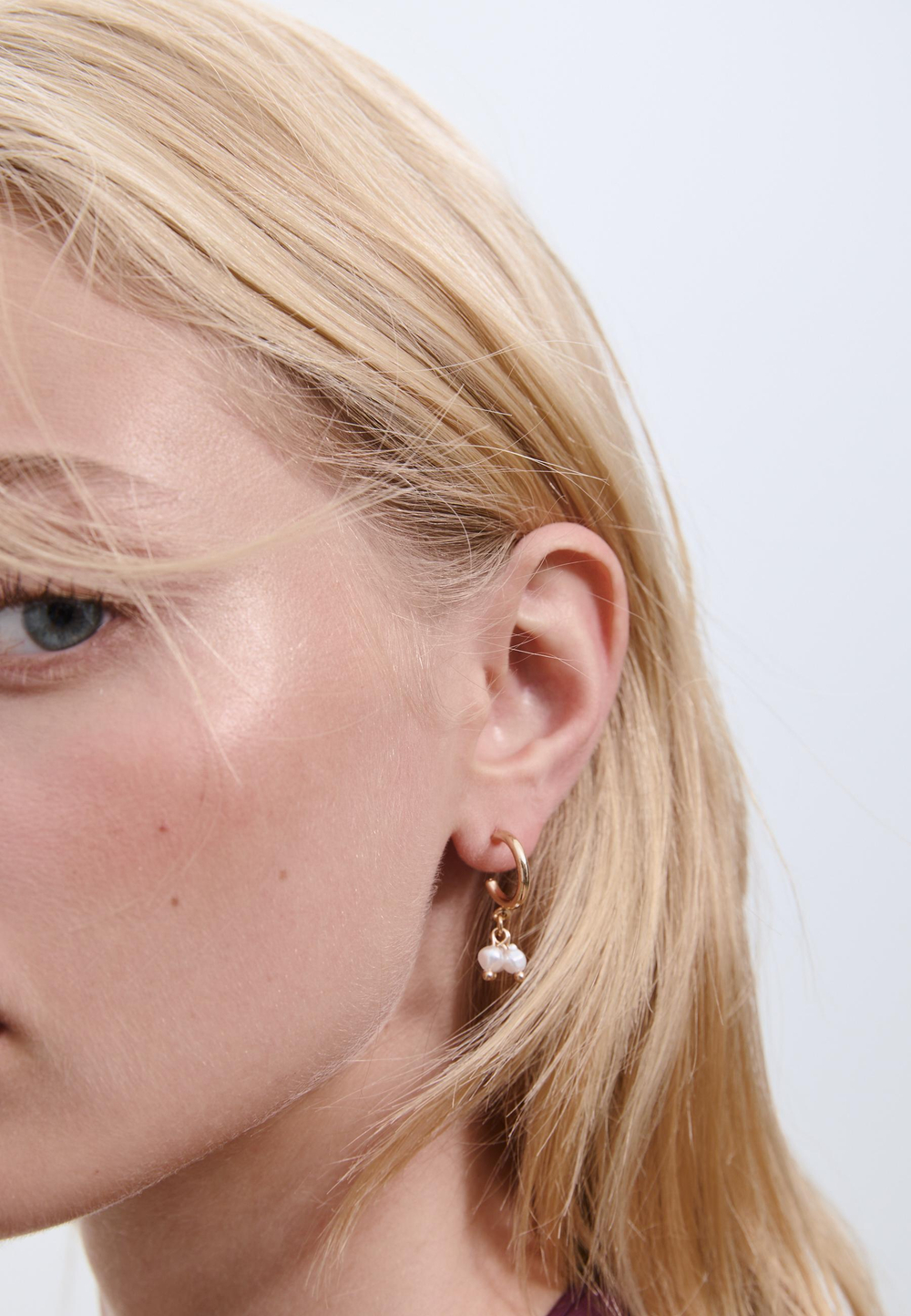 STRADIVARIUS Набор из 4 сережек-колец и искусственного жемчуга, золотой