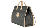 GUCCI Off The Grid Nylon With Leather Tote Bag, Shoulder Bag, Handbag Unisex Dark Gray