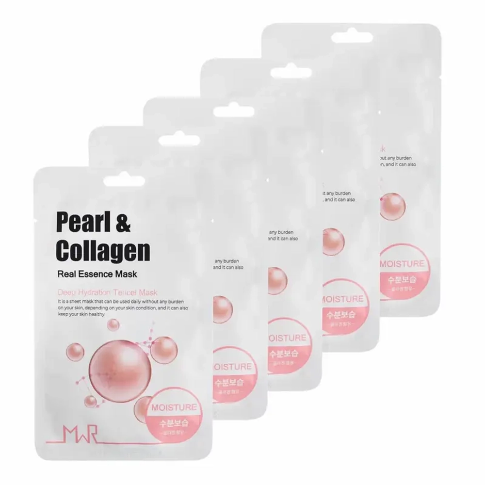 Pearl & Collagen Sheet Mask MWR | Маска для лица экстрактом жемчуга и коллагеном