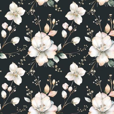 Белые розы на черном фоне