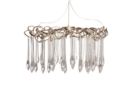 86-8035/800 Люстра круглая "Капли" d.80*h.50см, шампань