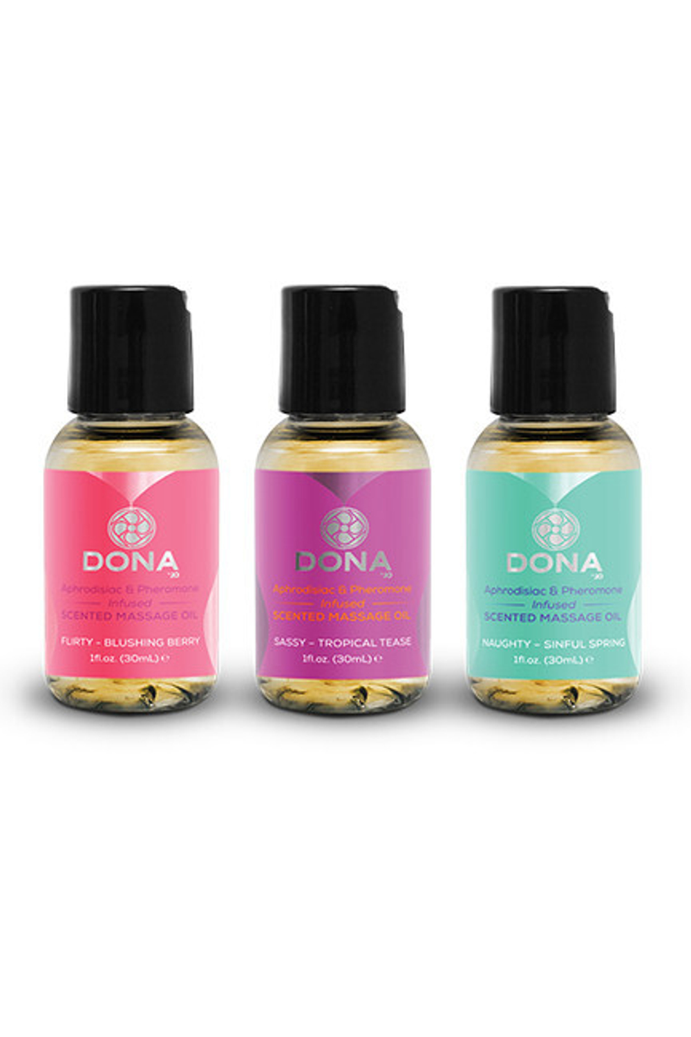 Подарочный набор массажных масел с феромонами и композициями афродизиаков , DONA by JO (масляная основа) (Цвет: Мульти)