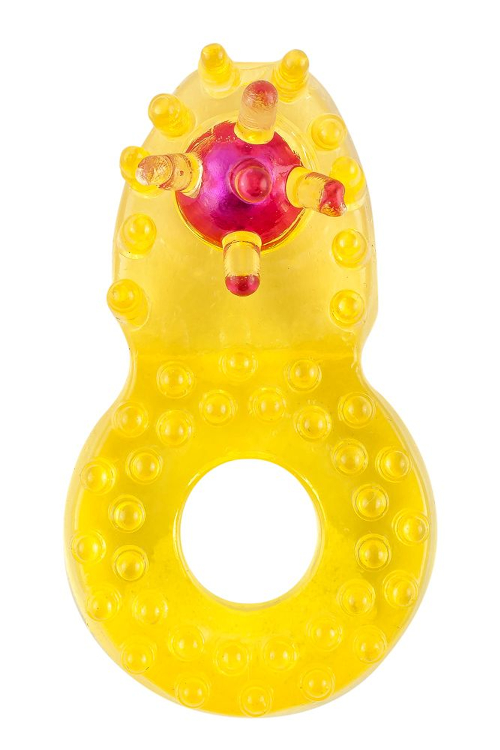 Жёлтое эрекционное кольцо с бусиной (Цвет: желтый)