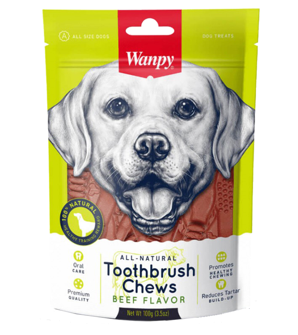 Wanpy Dog Лакомство для собак "Зубные щетки со вкусом говядины" 100гр. (33005)