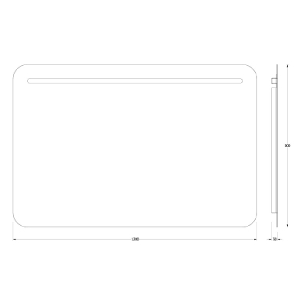 Зеркало Evoform со встроенным LED-светильником 10 W 120х80 см Без выключателя