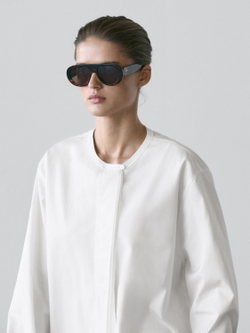 Massimo Dutti Рубашка из струящегося поплина, белый