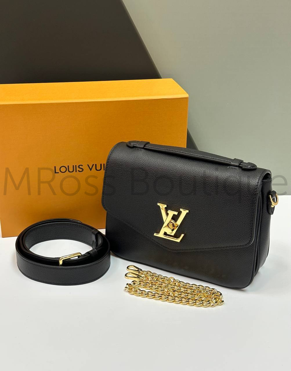Женская черная сумка Oxford Louis Vuitton премиум класса