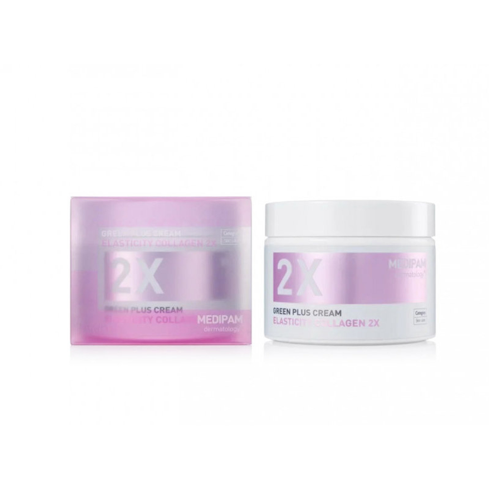 Medipam Green Plus 2X Cream Elasticity Collagen крем двойного усиленного действия для восстановления эластичности с коллагеном