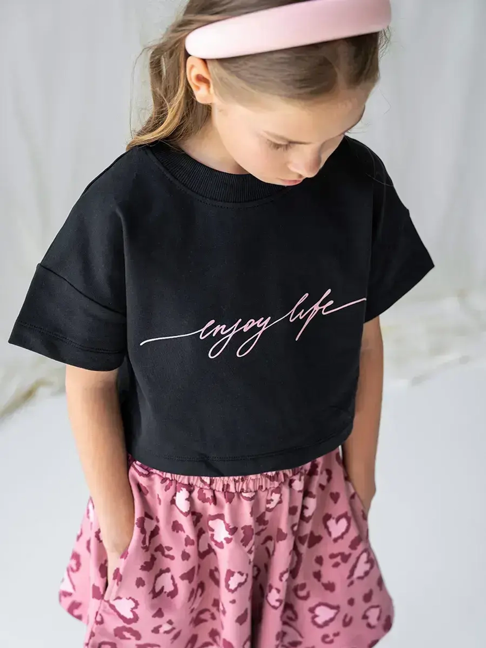 Костюм для девочки, футболка и шорты