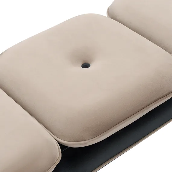 Банкетка Pea, велюр, бежевая/темно-серая