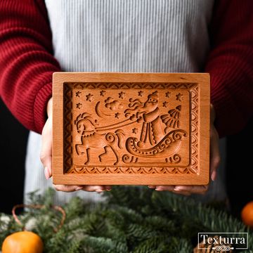 Пряничная форма Дед Мороз на санях