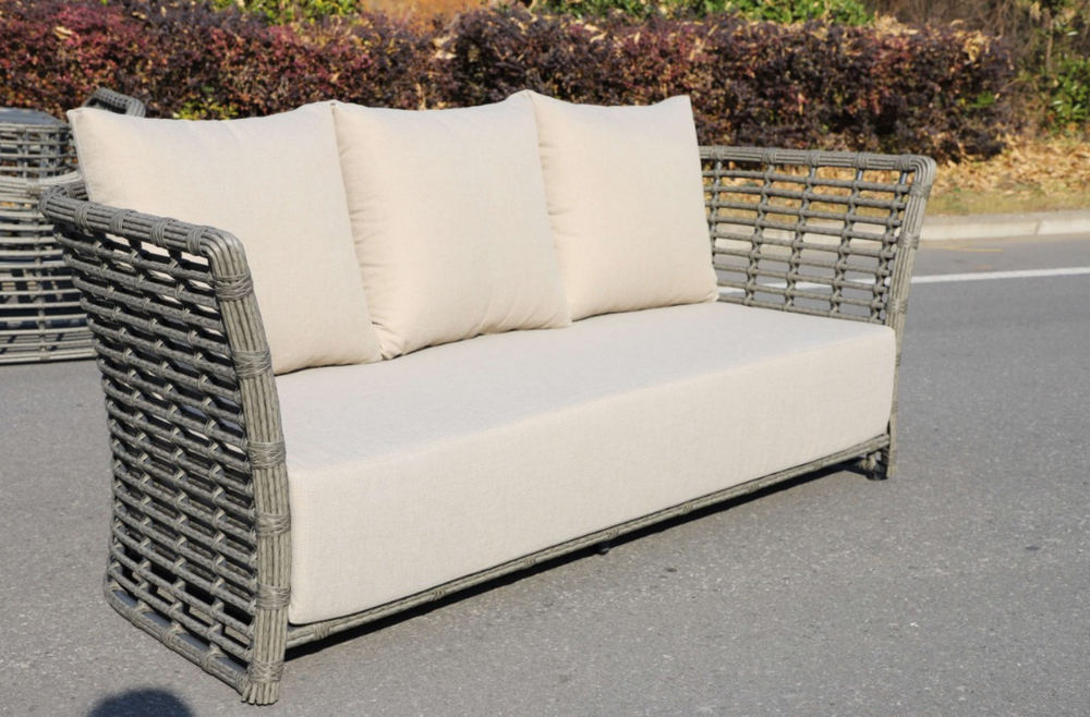 "Валенсия" лаунж-зона из искусственного ротанга, цвет серый