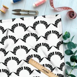 Ткань премиум интерлок черно-белая деликатность