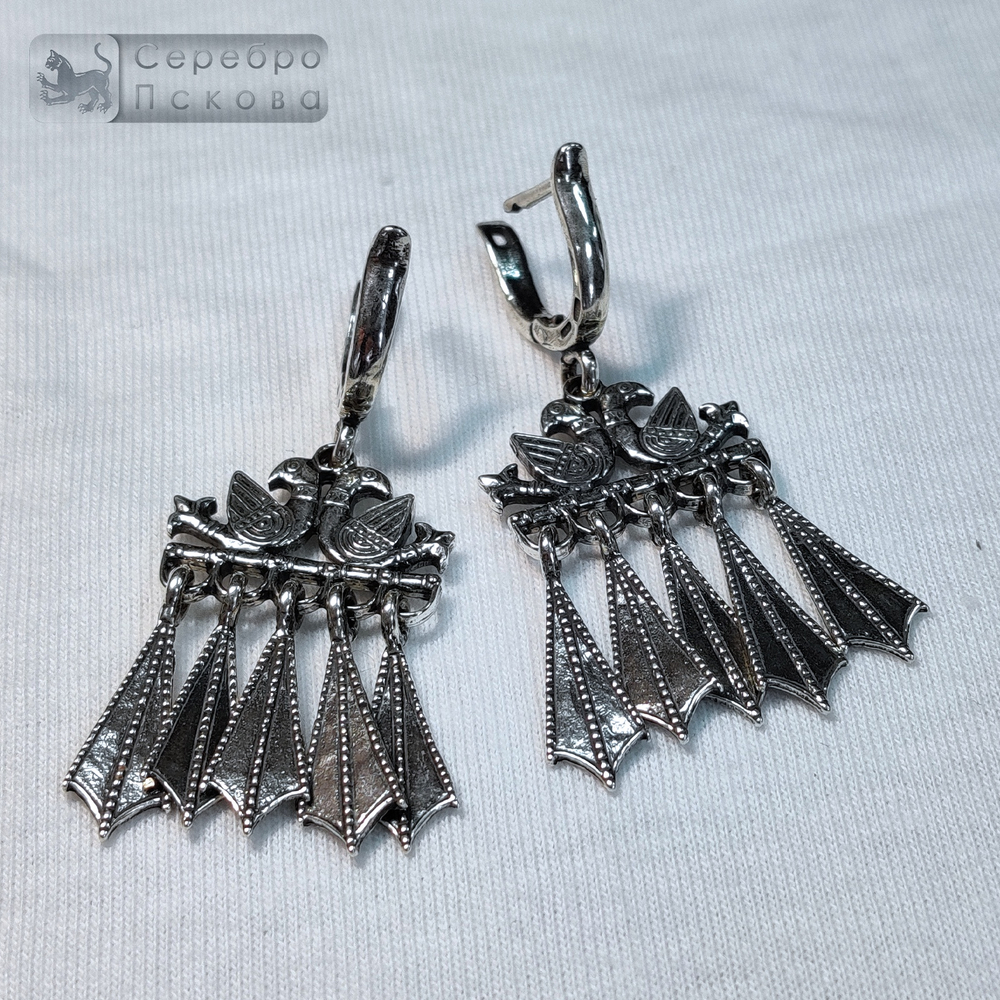 Серьги "Птички с утиными лапками"