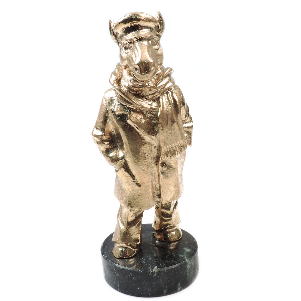 Конь "Остап" бронза на змеевике