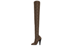 SAINT LAURENT 68 PYTHON Over the knee Boots Women"s Beige