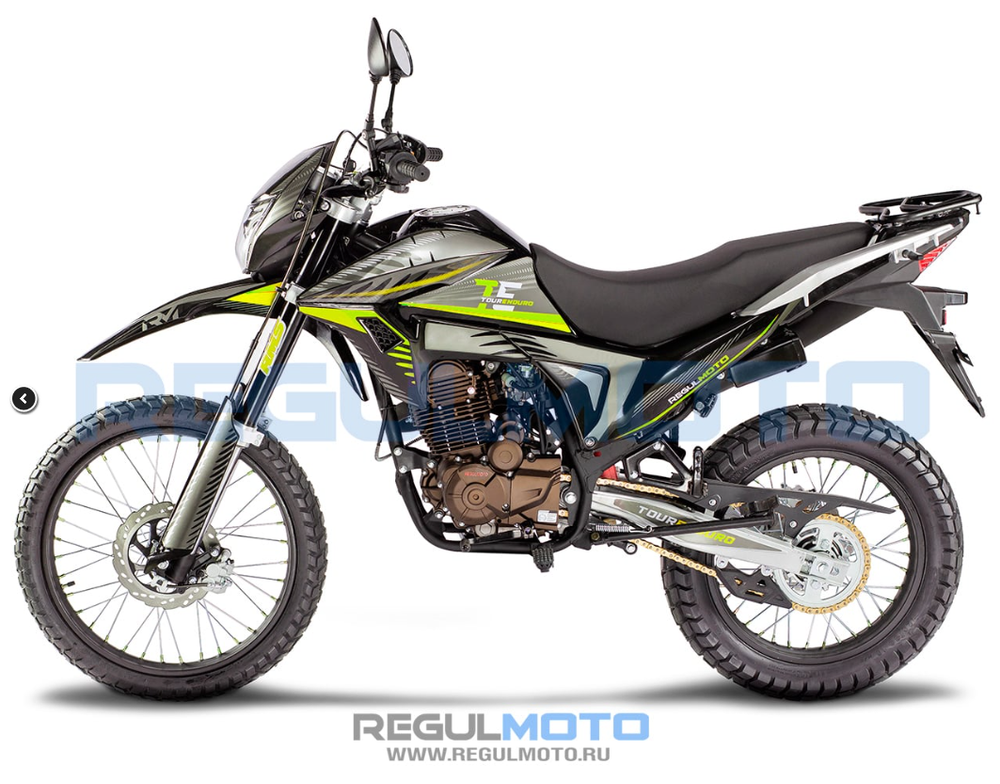 Мотоцикл Regulmoto Tour Enduro (c баланс. вал., 6 скоростей) ПТС (черный/зеленый)