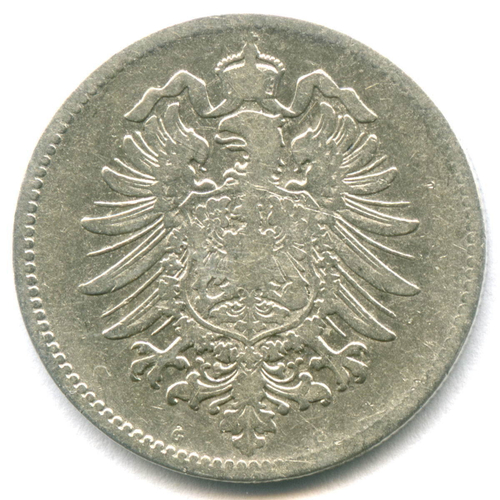 1 марка 1875 (G) Германия F-VF