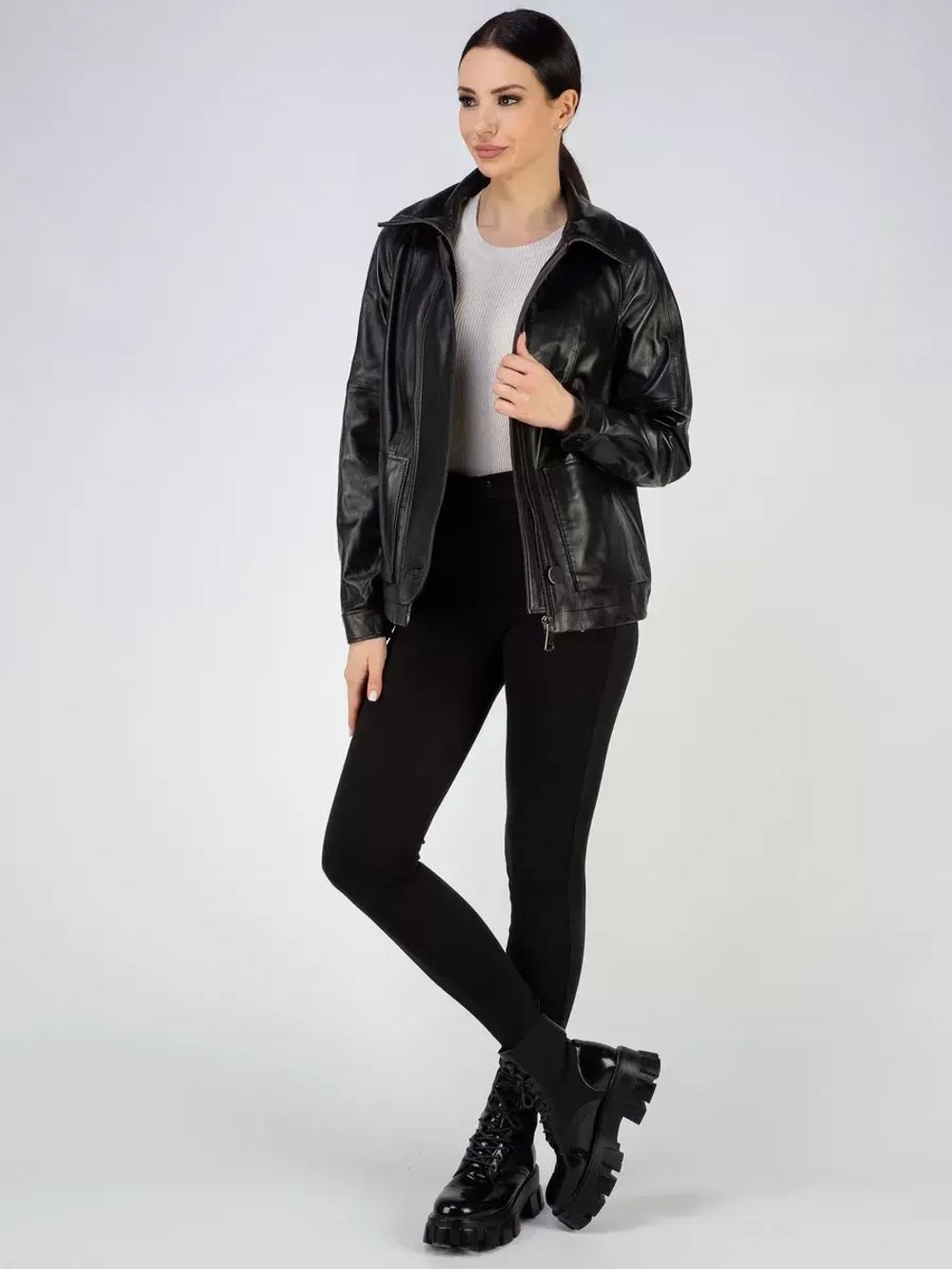 Кожаная куртка демисезонная