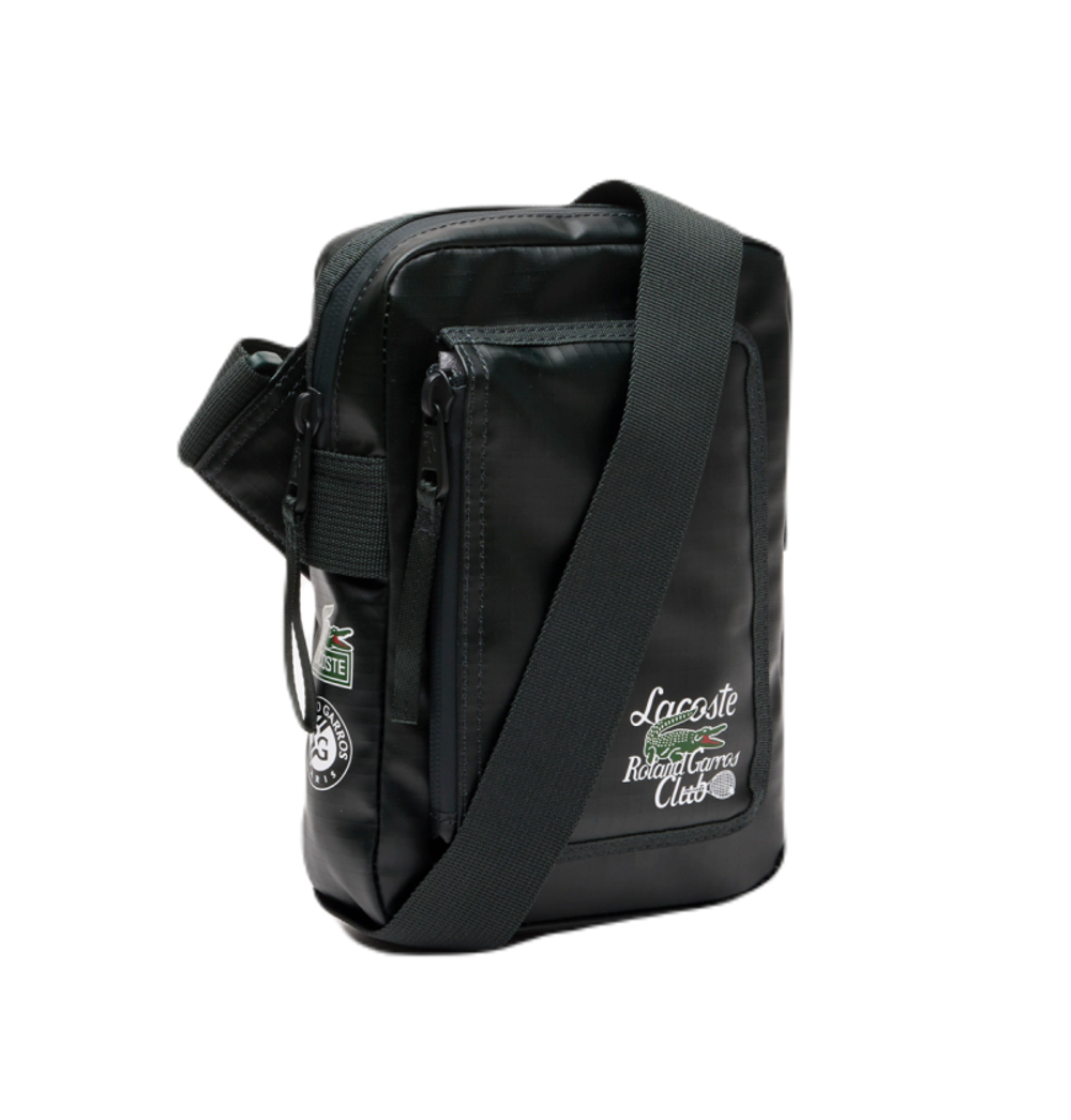 Lacoste Roland Garros Edition Contrast Print Vertical Messenger Bag - Green