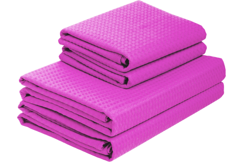 Комплект полотенец вафельных Home One 45х70 (2шт), 80х150 (2шт), фуксия