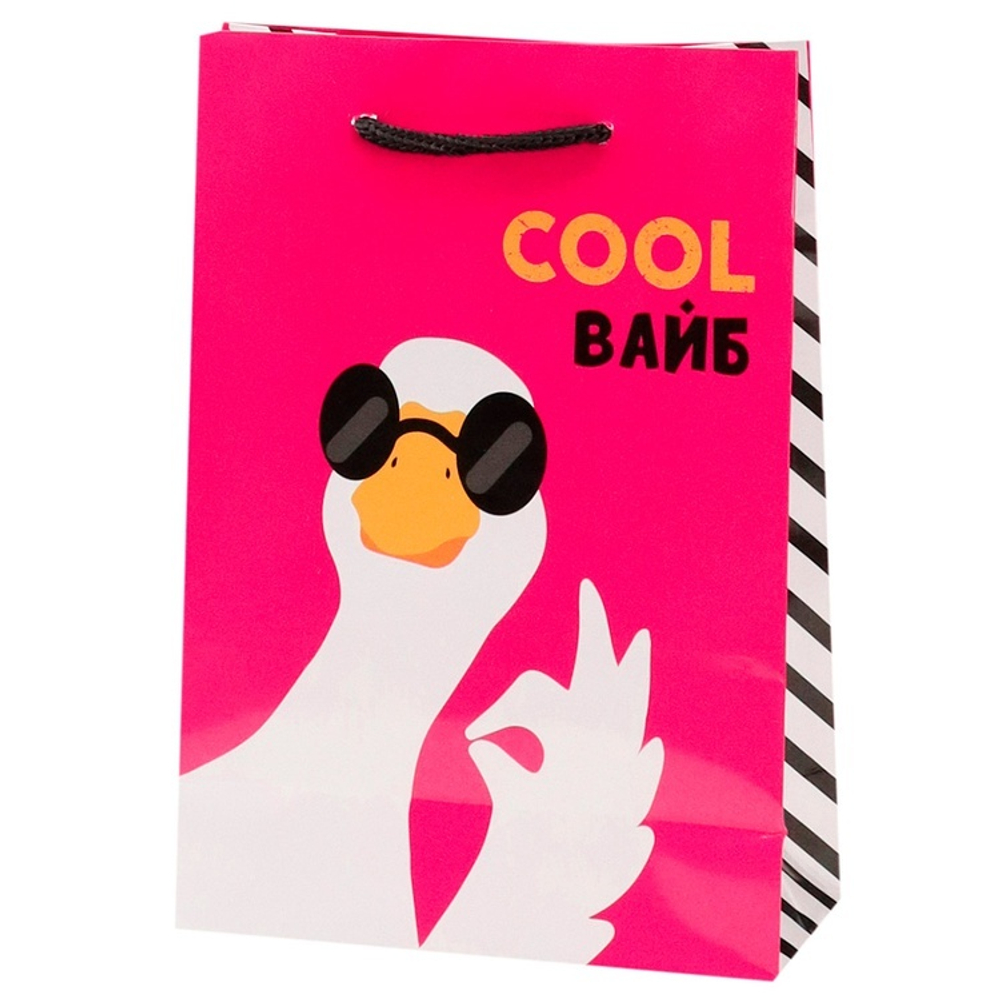 Пакет бум Стильный гусь 14х20см.